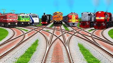 8 Super Fast Trains Crossing At Curved Bumpy Tracks 💨 | Indian Railways | Train Simulator Classic