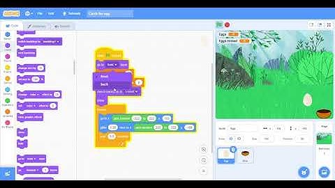 Catch the egg easy game in scratch