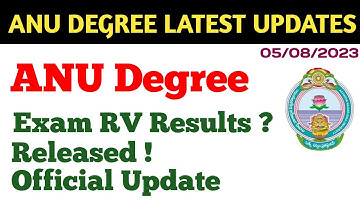 Degree Exam Results Latest Update || ANU Degree 5th Semester Revaluation Results Latest Update 2023