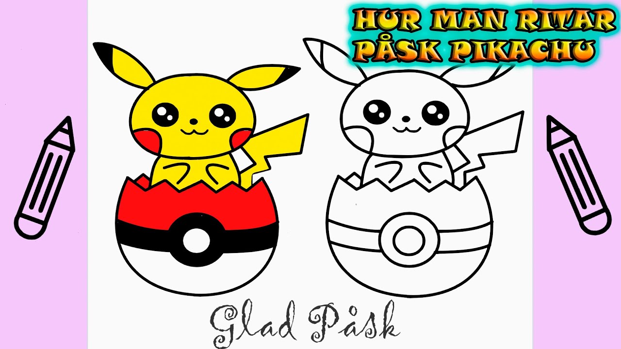 PÅSK | Hur man ritar EN PÅSK PIKACHU | Rita Det Själv | Lär dig att ...