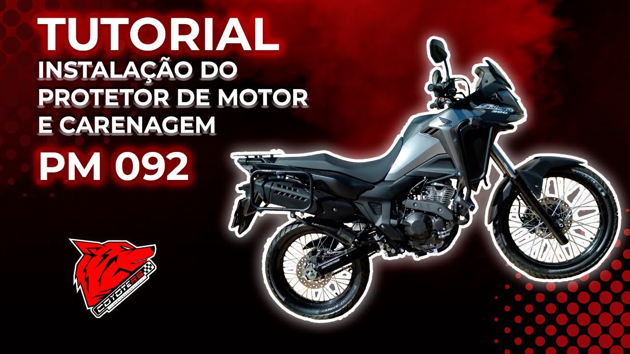 TUTORIAL DE INSTALAÇÃO PROTETOR DE MOTOR E CARENAGEM SAHARA 300   PM092