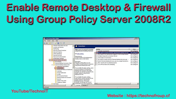 Enable Remote Desktop and Firewall Using Domain Group Policy Server 2008R2