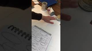 Turning in value scale, practice ellipses , rough draft of 3 cans larger then life size