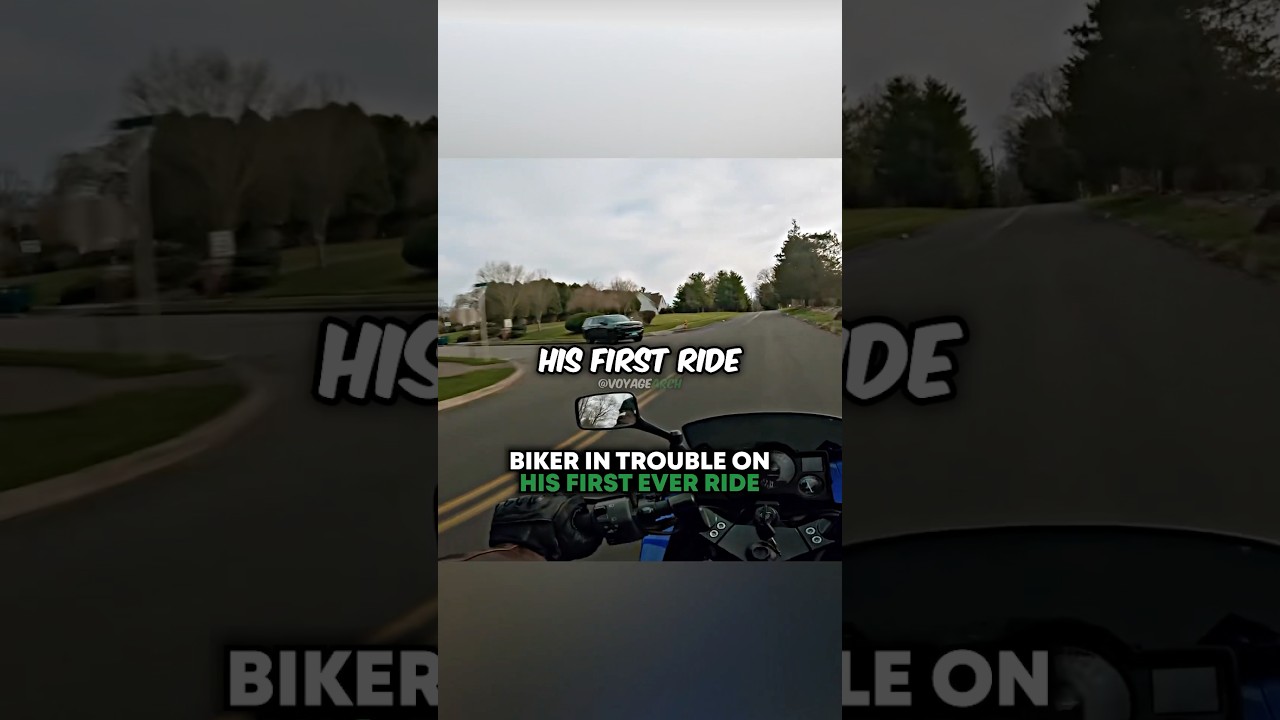 Байкер попал в беду во время первой же поездки в жизни 🤯