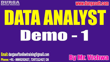 DATA ANALYST tutorials || Demo - 1 || by Mr. Vishwa On 19-08-2024 @8:30PM IST