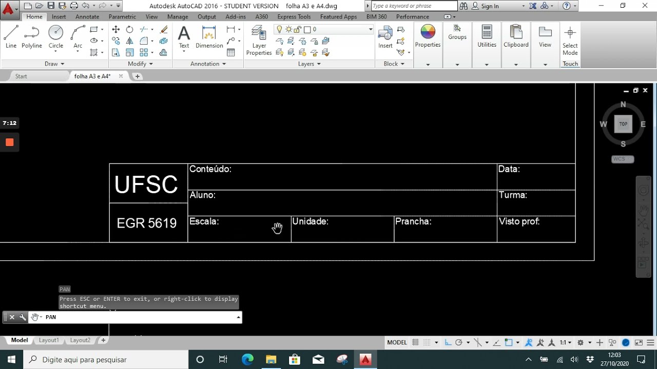 Desenho de Folha A4 e A3 no AutoCAD