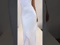 Cat walk Full length Milky White Satin Silk Glamorous Dress ❣️🔥