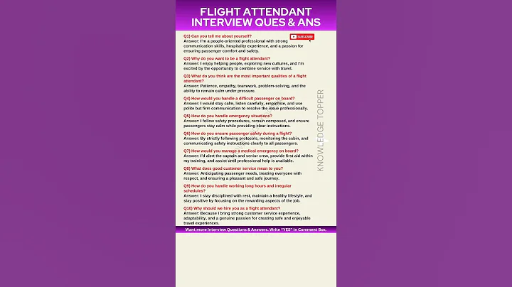 Flight Attendant Interview Questions and Answers | Flight Attendant Job Interview