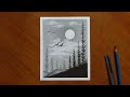 How to draw easy pencil sketch scenery  simple landscape pencil drawing step by step lokaaarts