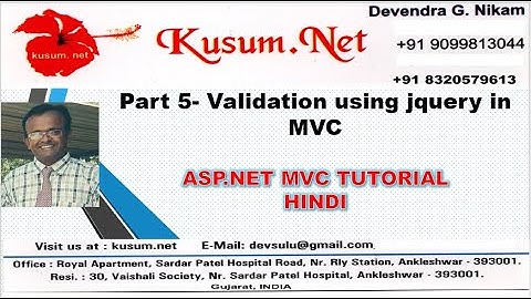 PART 5- Validation using Jquery in MVC || ASP.NET MVC, WEB API, BOOTSTRAP,JQUERY