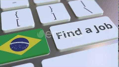 FIND A JOB Text and Flag of Brazil on the Keyboard | Motion Graphics - Envato elements
