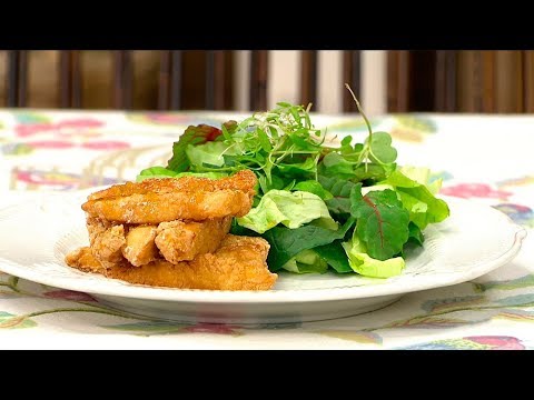 Pollo al limón y budín de pan