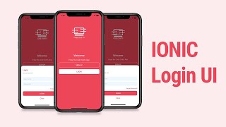 Welcome, Login, Signup Page - Ionic UI - Speed Code