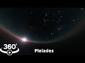 360° Amazing view of Pleiadias at Night, with Sunset and Sunrise 360 degree VR 4K | Space Engine