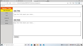 javascript project : notes app in javascript using html css and vanila javascript and localstroage