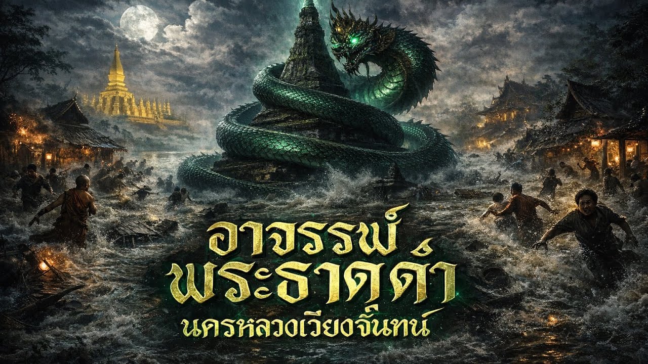 พญานาค ผู้เฝ้าพระธาตุดำใต้บาดาลแห่งเวียงจันทน์ #พระธาตุดำ #พญานาค #ตำนานลี้ลับ #เวียงจันทน์