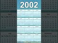 2002 Calendar