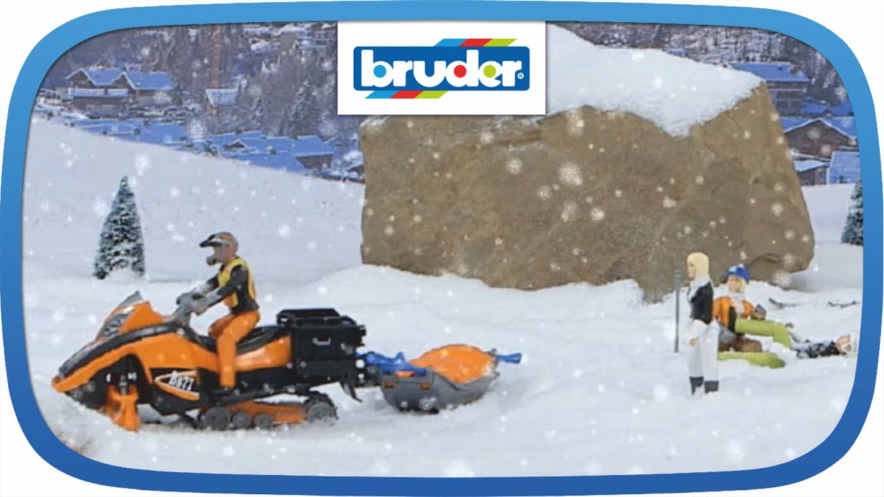 Moto neige BRUDER 63101 avec conducteur et accessoires Au Prix PROMO  Jouettoys