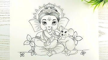 Ganesh Ji Pencil Drawing Easy Step By Step || Ganesh Ji Drawing Tutorial || Ganesh Chaturthi