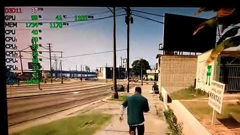 GIGABYTE Radeon R7 240 2GB overclocked to 1100MHz Core, 1170MHz Memory, running GTA V, 1600x900