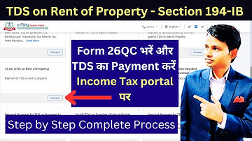 How to pay TDS on Rent online | Form 26QC online filing | Income Tax Website से Payment करें