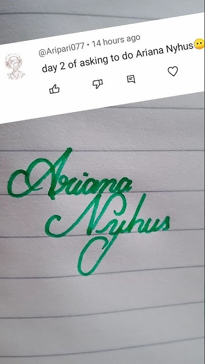 Ariana Nyhus beautiful name write in cursive writing #cursive#writing#