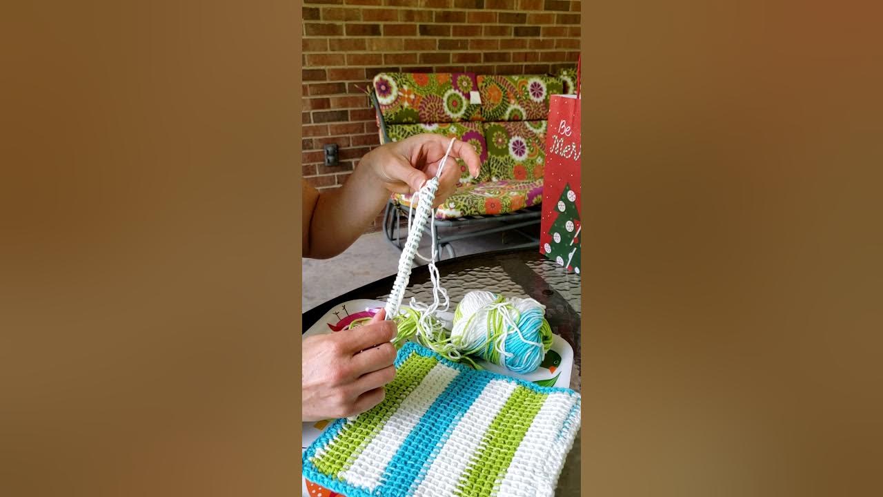 Easy Afghan Stitch Potholder YouTube