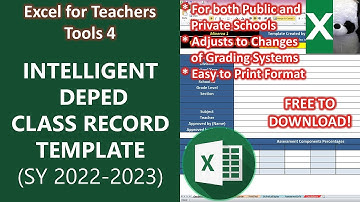 INTELLIGENT DEPED CLASS RECORD TEMPLATE SY 2022-2023 | Excel for Teachers | Carlo Excels