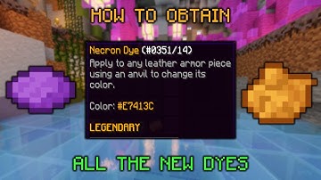 How To Obtain All The New Dyes (Hypixel Skyblock)