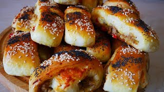 Булочки с МЯСОМ Вкуснее НЕ БЫВАЕТ !!! Домашние булочки к чаю, на завтрак, перерыв Булочки с МЯСОМ Вкуснее НЕ БЫВАЕТ !!! Домашние булочки к чаю, на завтрак, перерыв