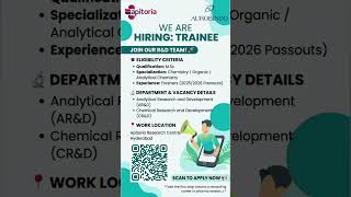Aurobindo Hiring 2025 | Freshers Jobs in Hyderabad | Pharma R&amp;D Openings #jobs #hyderabadjobs #new