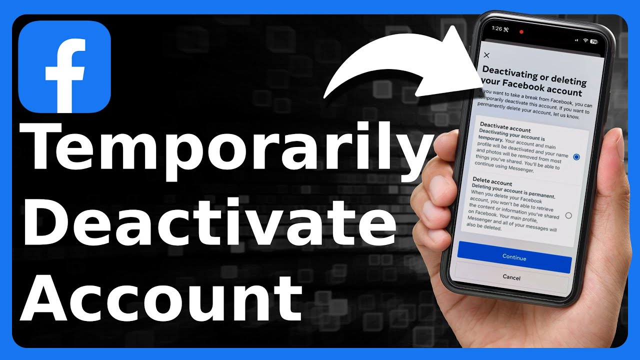 How to temporarily deactivate/reactivate your Facebook account