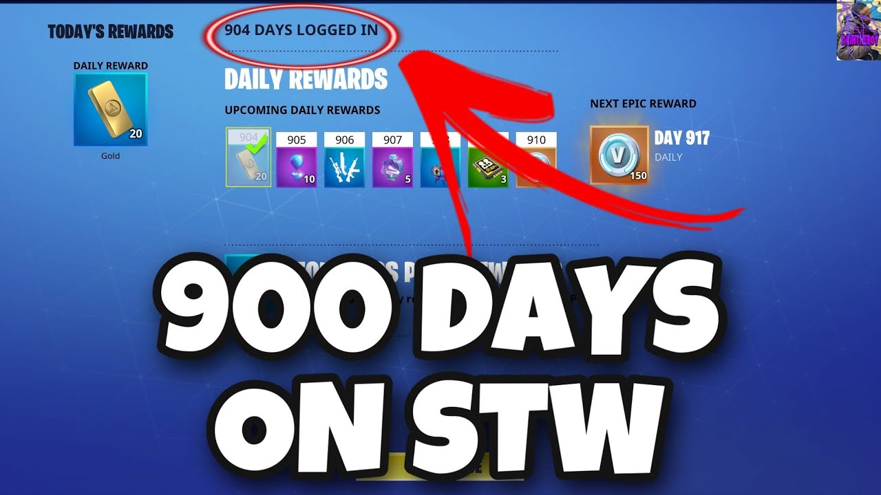 900 DAYS LOGGED INTO FORTNITE SAVE THE WORLD. INVENTORY SHOWCASE