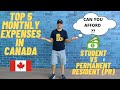 Monthly Expenses In Canada| International Student| Work Permit| Canada PR
