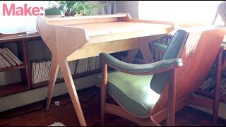 DIY Mid Century Modern CNC Flat Pack Desk