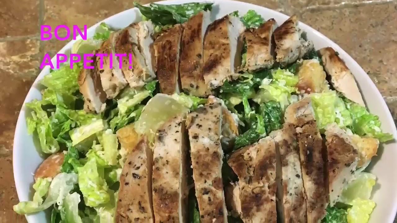 How to Make a Chicken Cesar Salad - YouTube