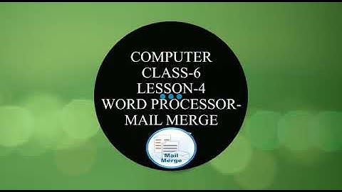 Word Processor mail merge