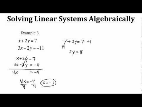 Video: Hvordan løser man et system af lineære ligninger algebraisk?
