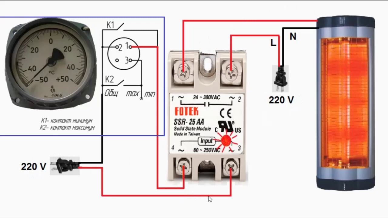 Подключение манометрического термометра ТГП-100 Эк для управления ...