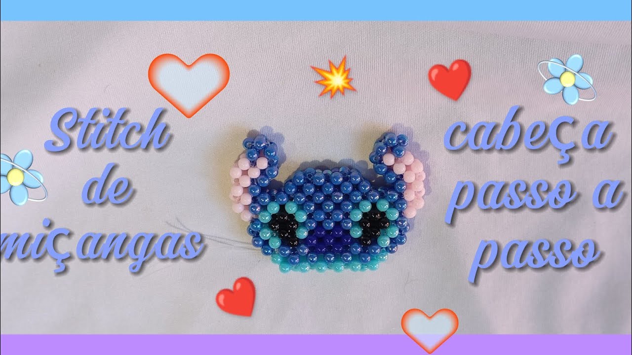 Stitch (achatadinho ) de miçangas passo a passo