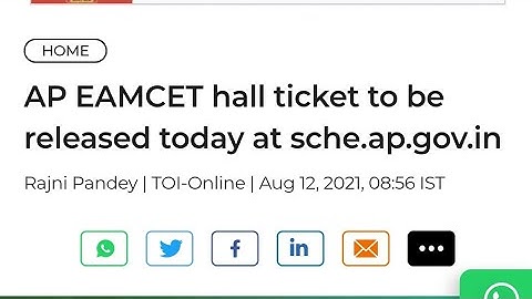 AP EAMCET 2021 Admit Card Today Released