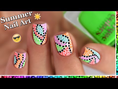 [ Nail Art ] Mosaïque Facile au Dotting Tool - Neon Rainbow Dotticure ...