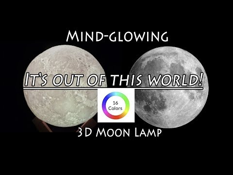 Mind-glowing 3D Moon Lamp - 16 LED Colors, Dimmable, Rechargeable Lunar Night Light