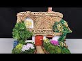 How to make a miniature house using clay and carboard