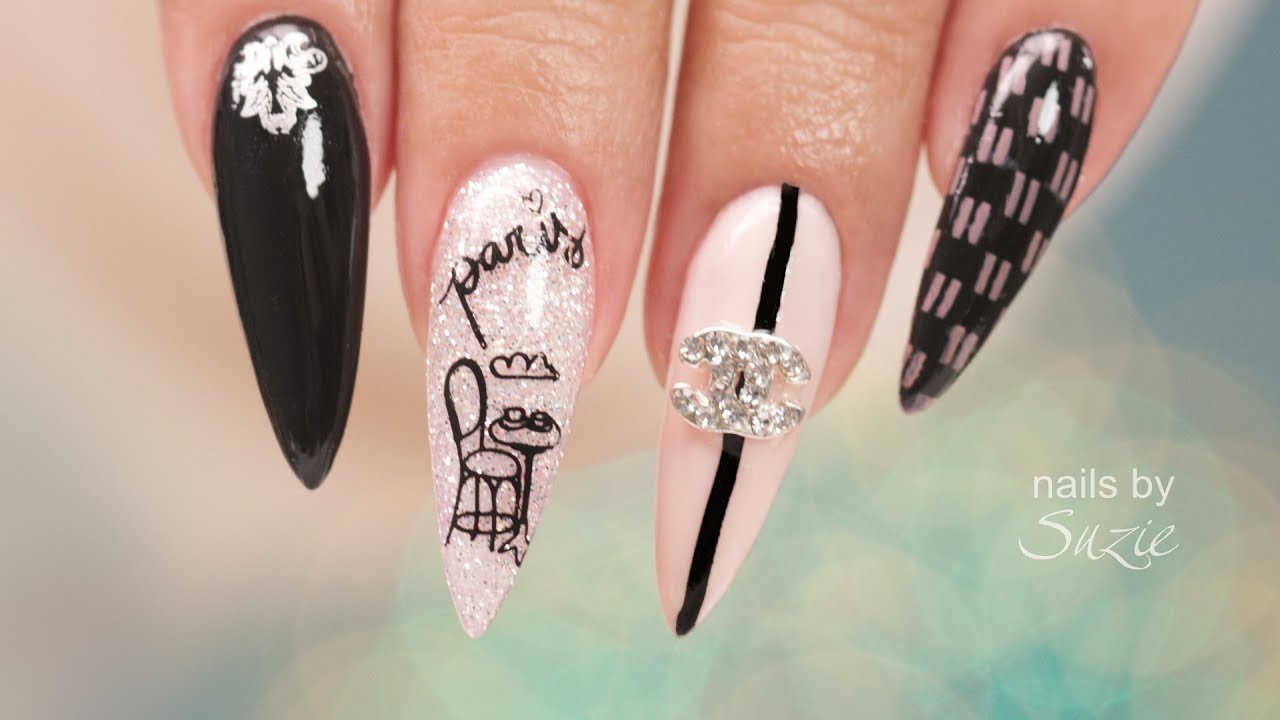 COCO Chanel Nail art design  Chanel nail art, Chanel nails, Pretty nail  art designs