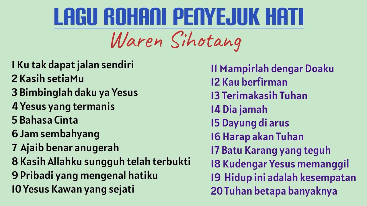 Lagu Rohani penyejuk hati - Waren Sihotang 