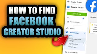 HOW TO FIND FACEBOOK CREATOR STUDIO #facebook #creatorstudio #facebookmonetization screenshot 2