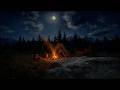 Moonlit Wilderness Camp | 1 Hour of Peaceful Night Ambience in Red Dead Redemption 2 🌙🔥 | 4K 60FPS