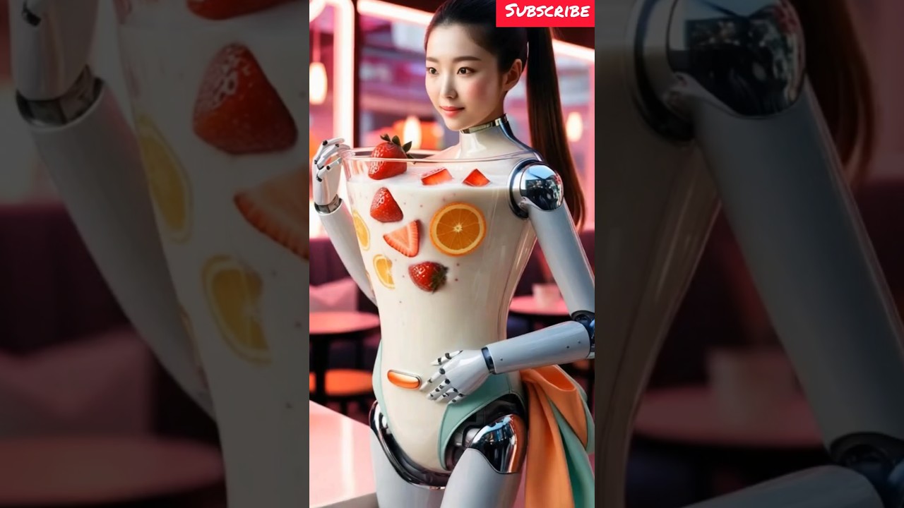 Futuristic Fruits Juice Dispenser Robot 