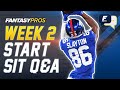 Live Week 2 Start/Sit + Lineup Advice with Kyle Yates (2020 Fantasy Football)